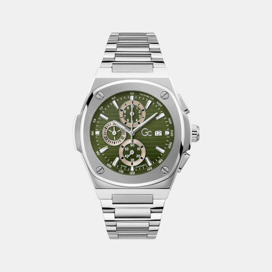 Sportchic Men Quartz Green Dial Chronograph Stainless Steel Watch Y99024G9