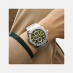 Sportchic Men Quartz Green Dial Chronograph Stainless Steel Watch Y99024G9