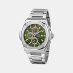 Sportchic Men Quartz Green Dial Chronograph Stainless Steel Watch Y99024G9