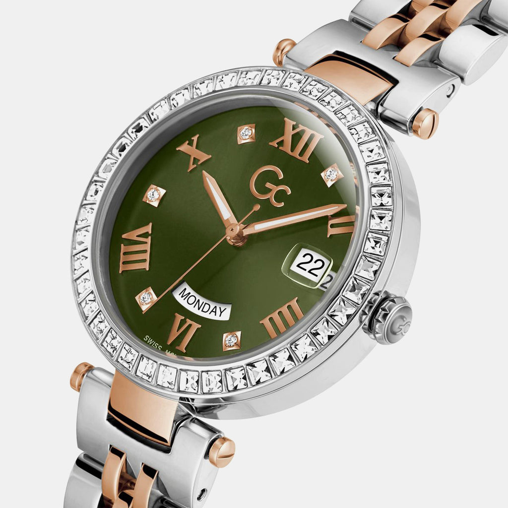 Flair Women Quartz Green Dial Analog Stainless Steel Watch Z01010L9MF