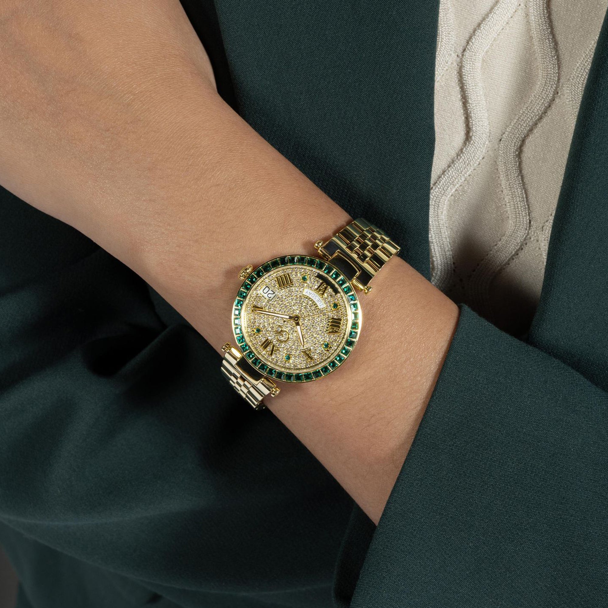 Flair Crystal Women Quartz White Dial Analog Stainless Steel Watch Z01013L1MF