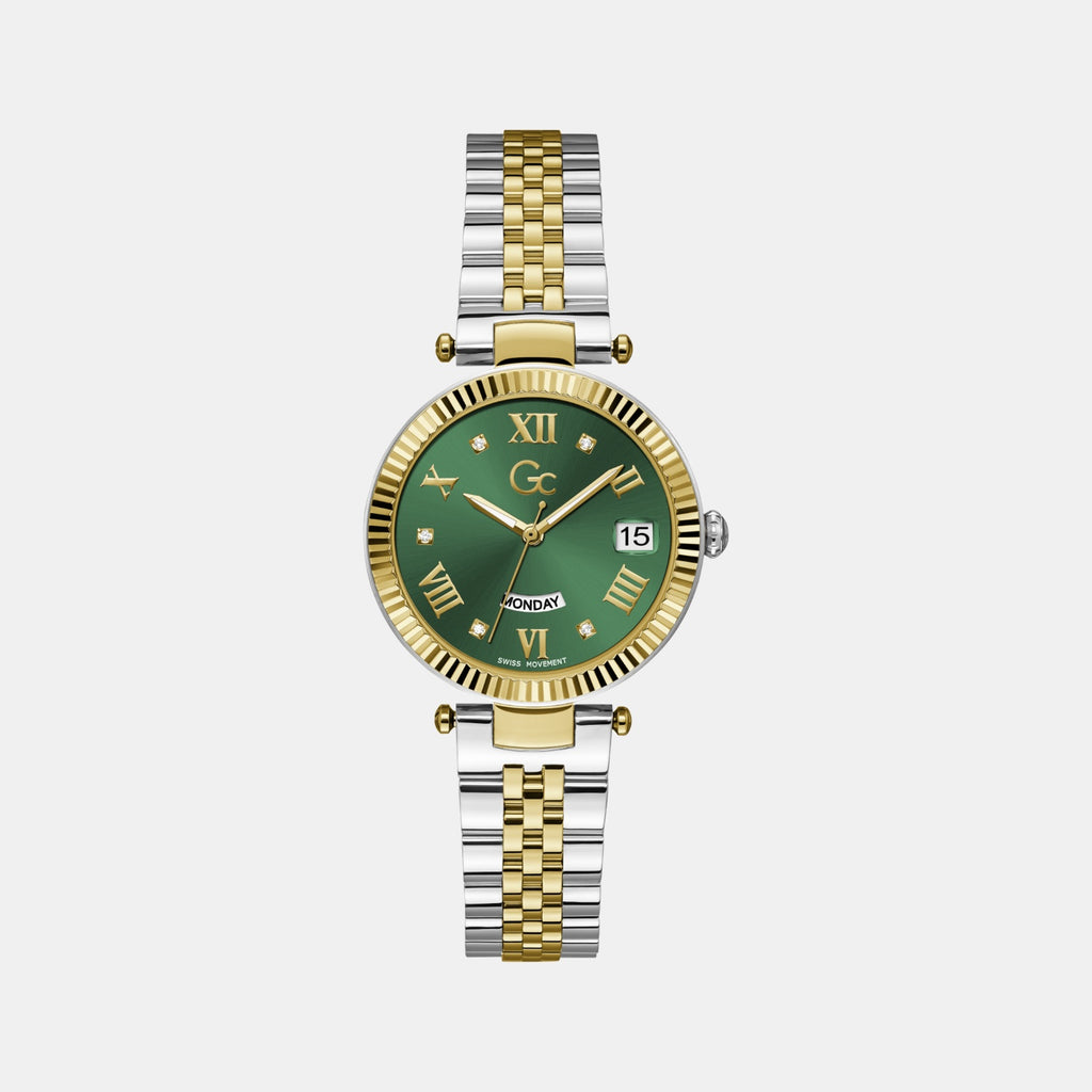 Flair Women Quartz Green Dial Analog Stainless Steel Watch Z01019L9MF