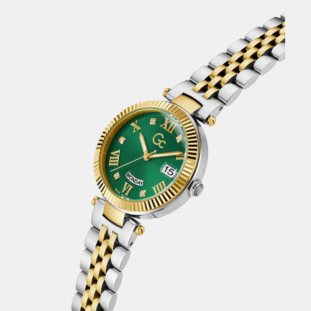 Flair Women Quartz Green Dial Analog Stainless Steel Watch Z01019L9MF