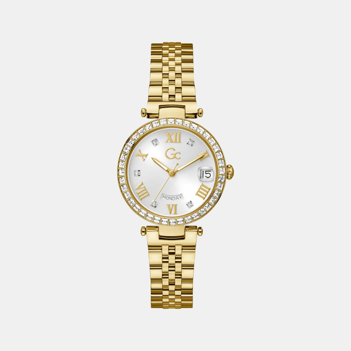 Flair Crystal Women Quartz White Dial Analog Stainless Steel Watch Z01022L6