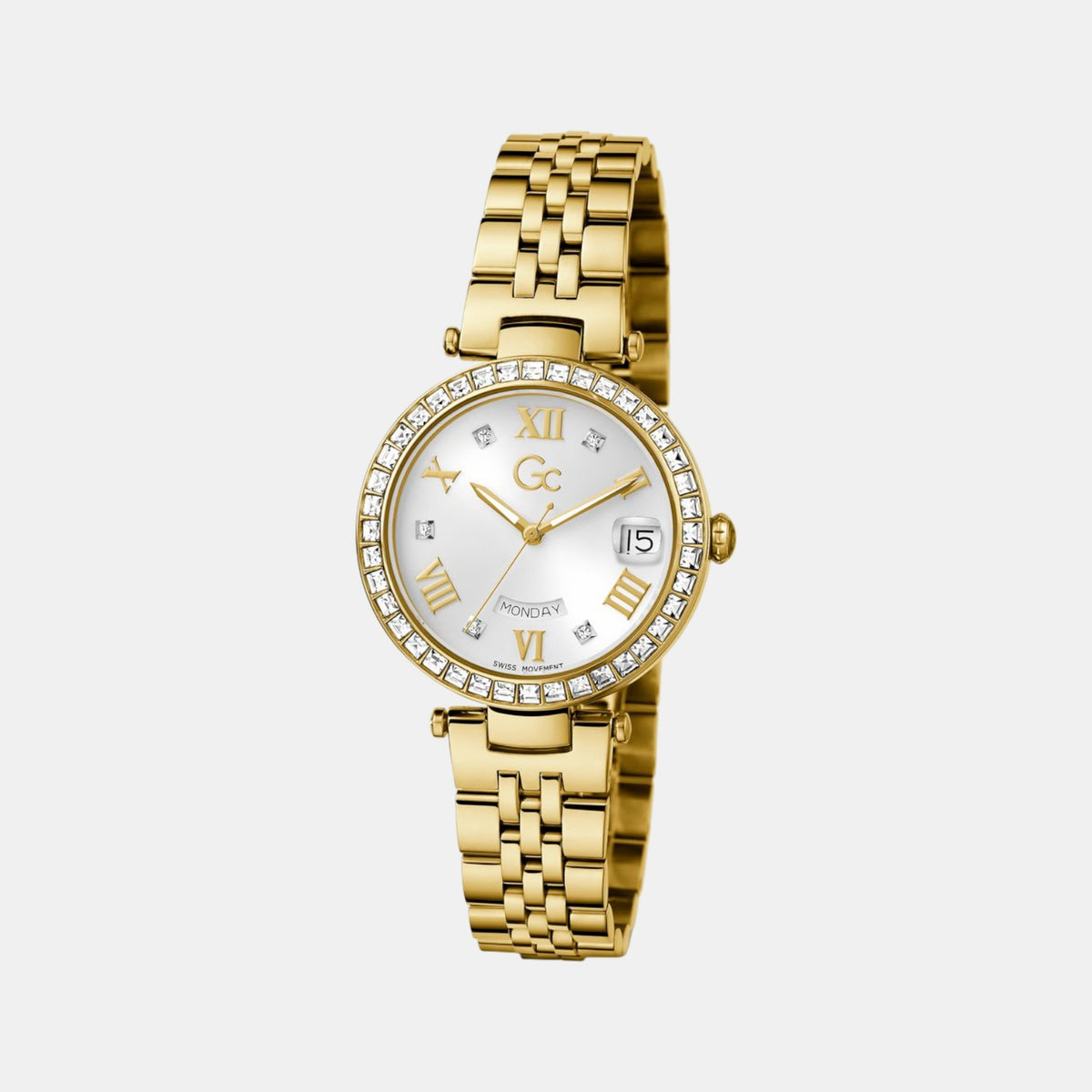 Flair Crystal Women Quartz White Dial Analog Stainless Steel Watch Z01022L6