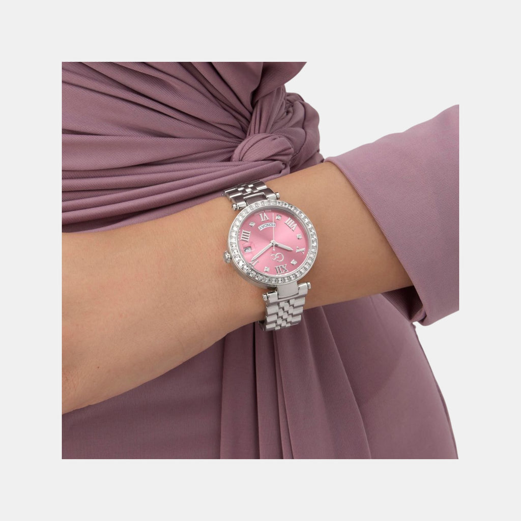 Gc Flair Women Quartz Pink Dial Analog Stainless Steel Watch Z01024L3