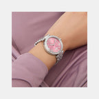 Gc Flair Women Quartz Pink Dial Analog Stainless Steel Watch Z01024L3