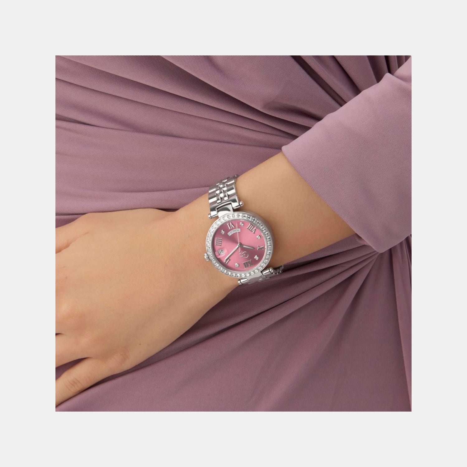 Flair Women Quartz Pink Dial Analog Stainless Steel Watch Z01024L3