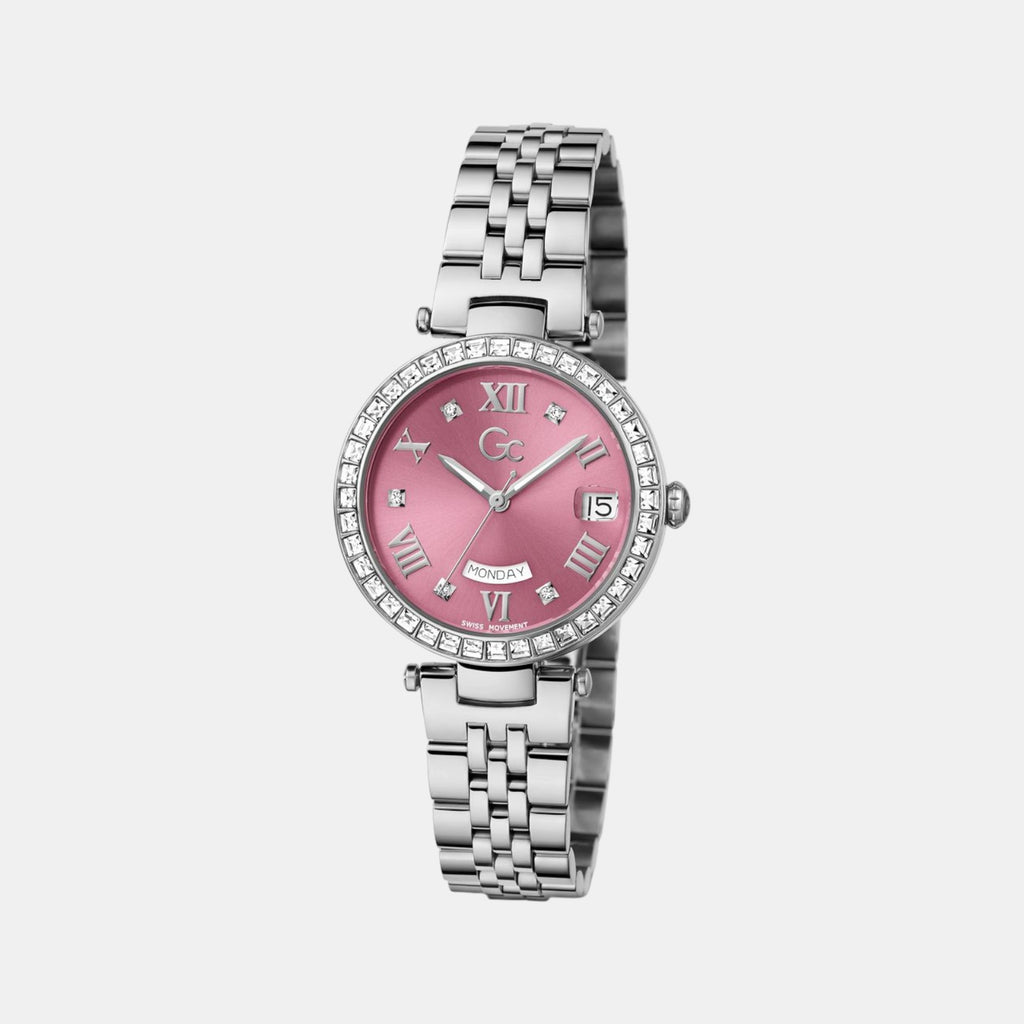 Gc Flair Women Quartz Pink Dial Analog Stainless Steel Watch Z01024L3