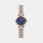 Flair Small Women Quartz Blue Dial Analog Stainless Steel Watch Z02004L7MF