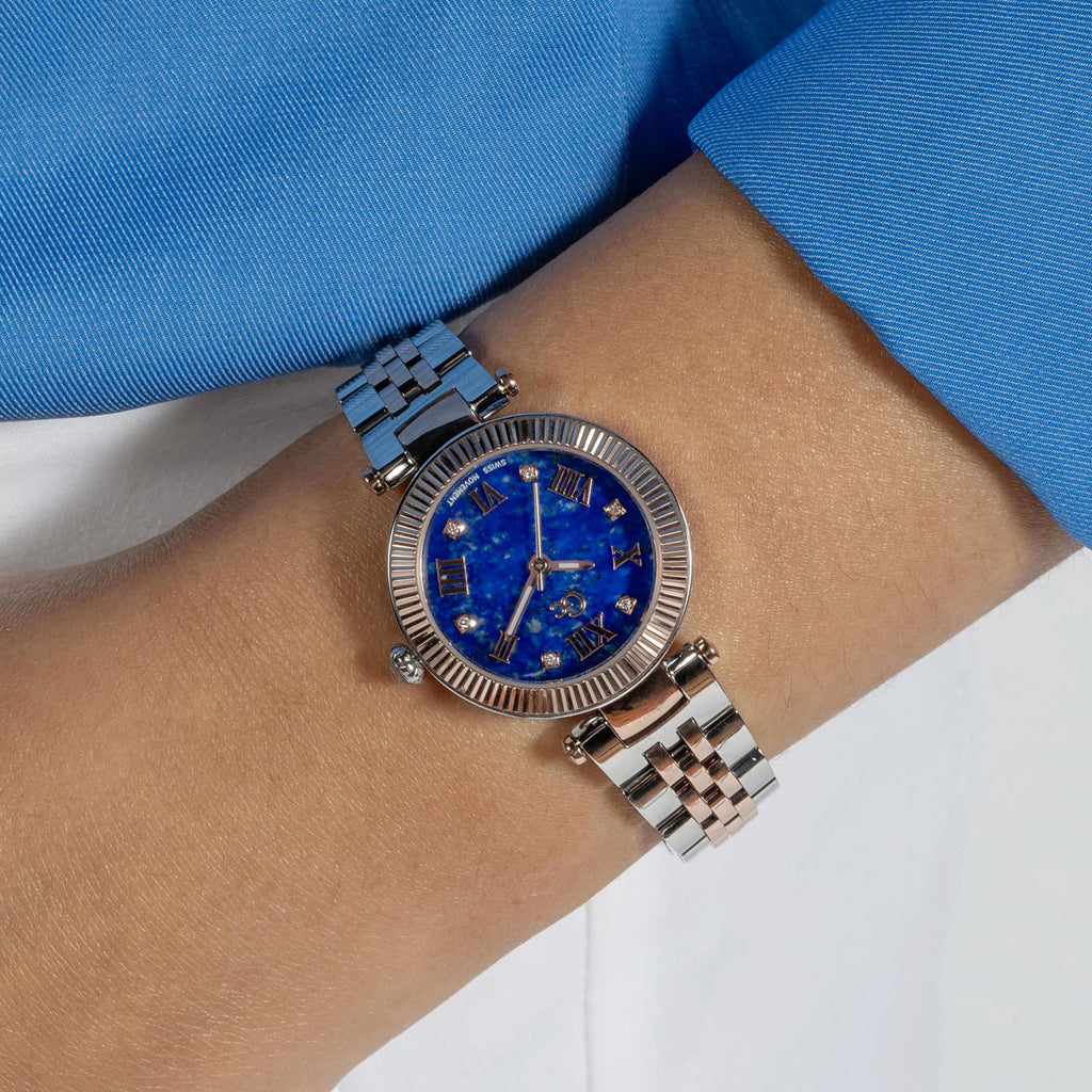 Flair Small Women Quartz Blue Dial Analog Stainless Steel Watch Z02004L7MF