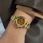 Flair Small Women Quartz Brown Dial Analog Stainless Steel Watch Z02005L4MF