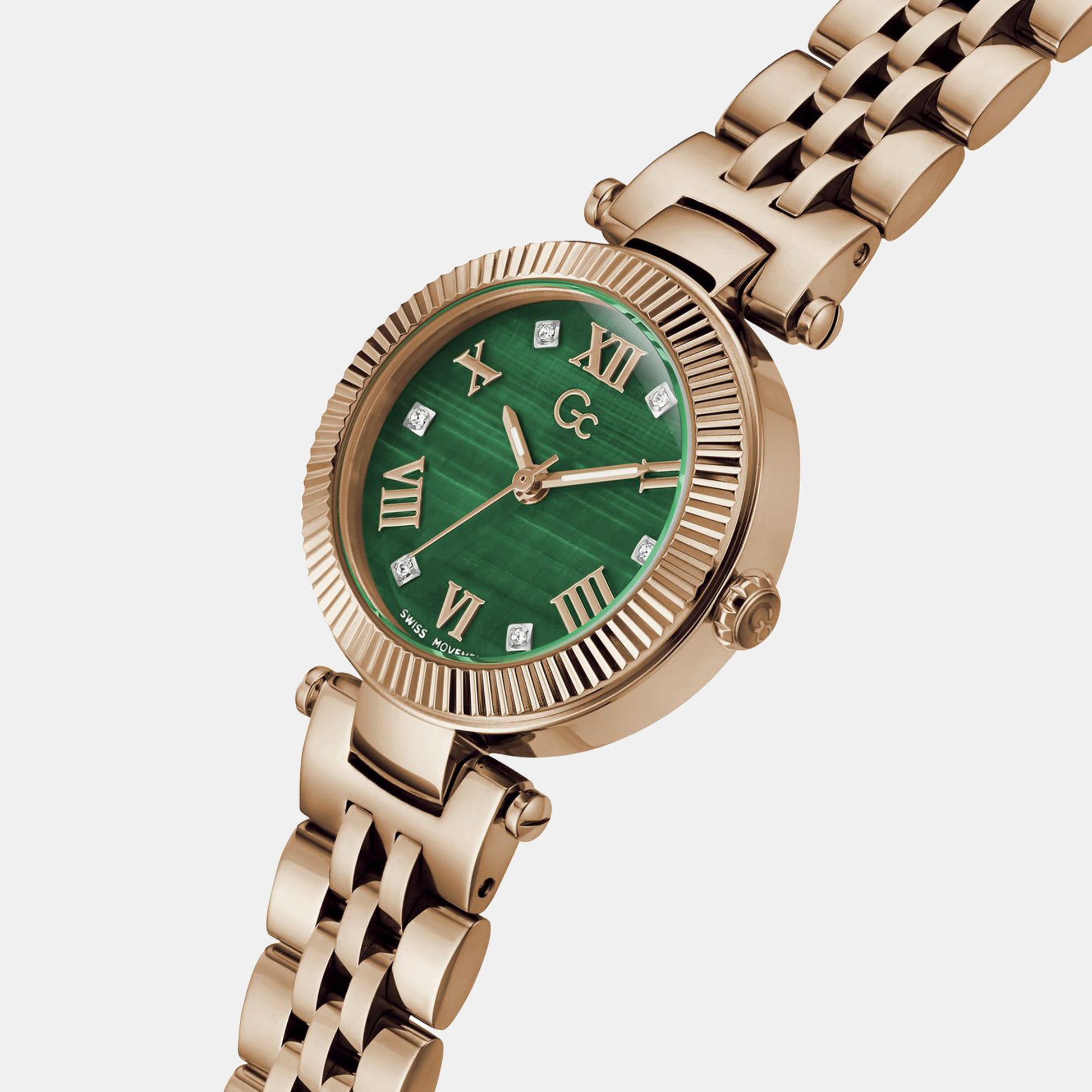 Flair Small Women Quartz Green Dial Analog Stainless Steel Watch Z02006L9MF