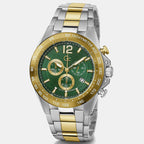 Audacious Men Quartz Green Dial Chronograph Stainless Steel Watch Z07008G9MF