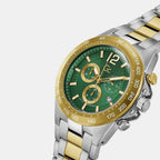 Audacious Men Quartz Green Dial Chronograph Stainless Steel Watch Z07008G9MF