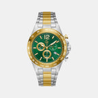 Audacious Men Quartz Green Dial Chronograph Stainless Steel Watch Z07008G9MF