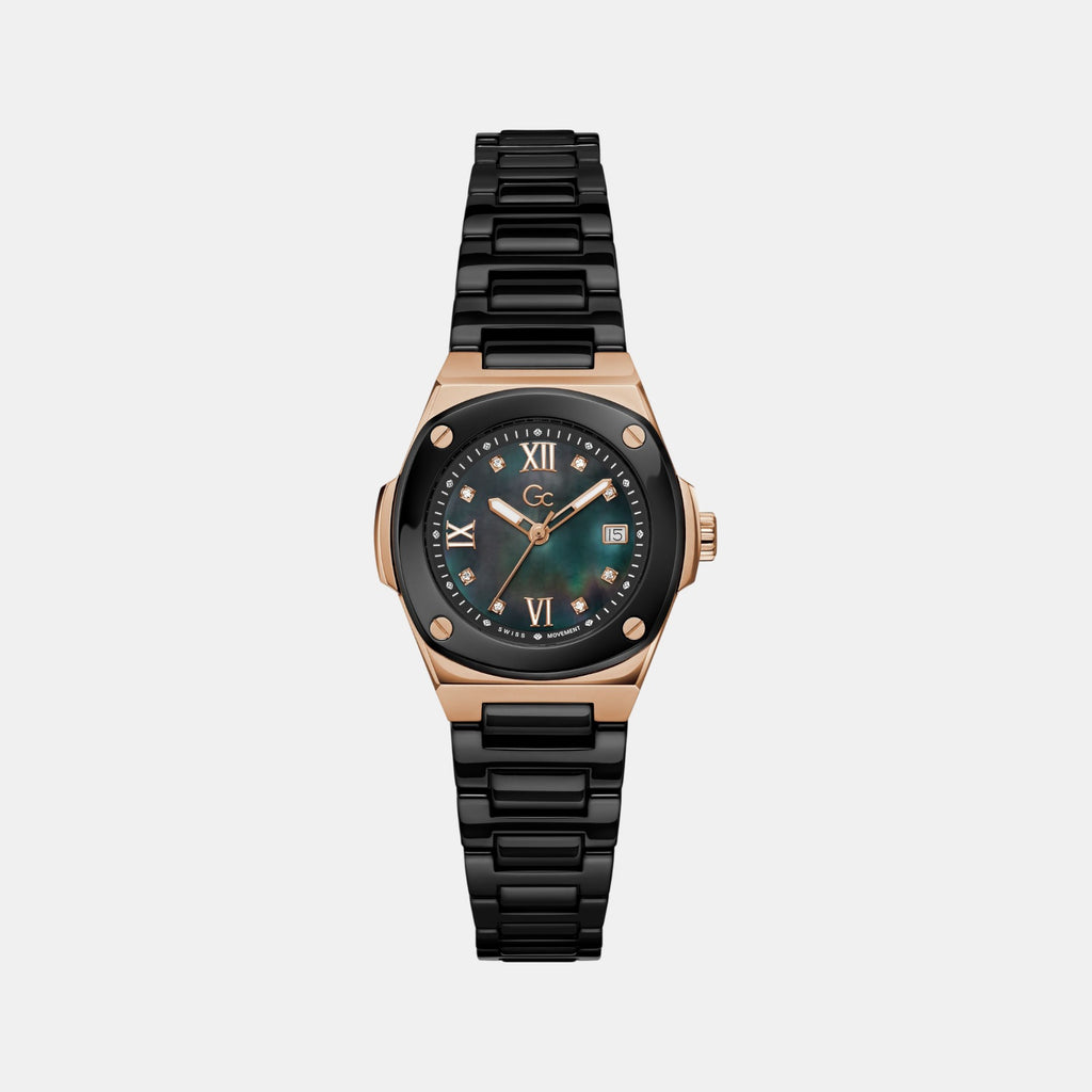 Women Quartz Black Dial Analog Ceramic Watch Z12008L2MF