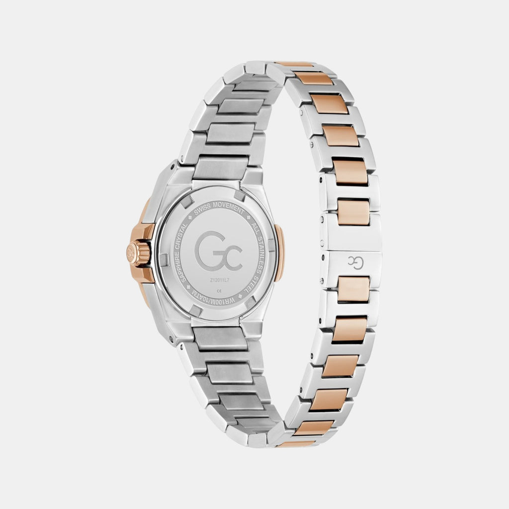 Gc Coussin Shape Mini Women Quartz Blue Dial Analog Stainless Steel Watch Z12011L7