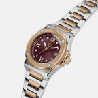 Sportchic Women Quartz Burgundy Dial Analog Stainless Steel Watch Z12012L3