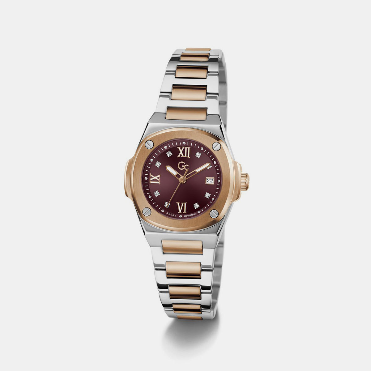 Sportchic Women Quartz Burgundy Dial Analog Stainless Steel Watch Z12012L3