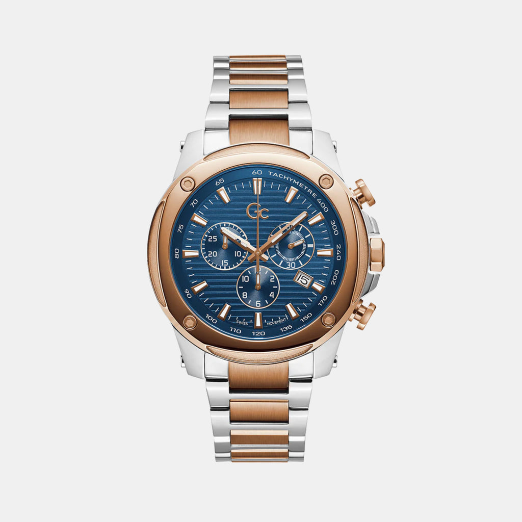 Brave Chrono Men Quartz Blue Dial Chronograph Stainless Steel Watch Z13001G7MF