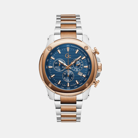 Brave Chrono Men Quartz Blue Dial Chronograph Stainless Steel Watch Z13001G7MF