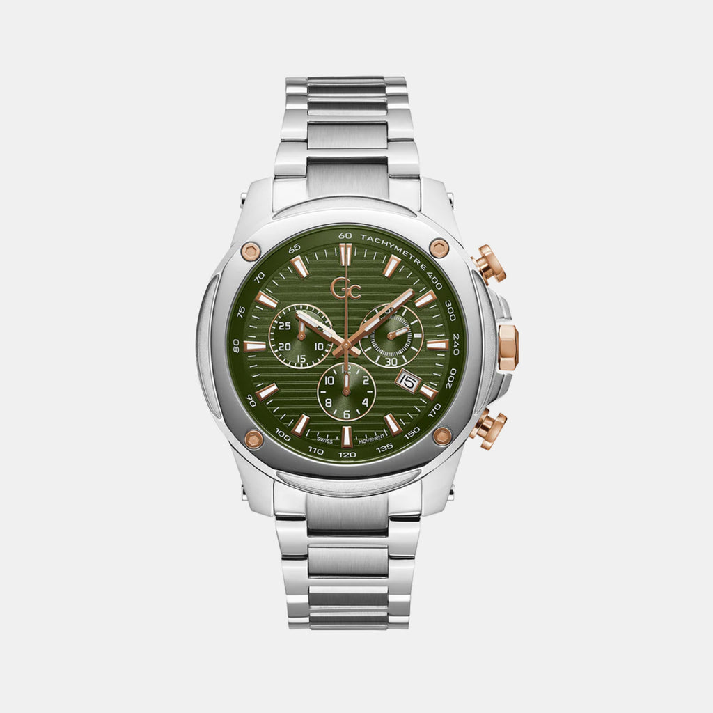 Brave Men Quartz Green Dial Chronograph Stainless Steel Watch Z13003G9MF