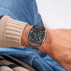 Brave Men Quartz Green Dial Chronograph Stainless Steel Watch Z13003G9MF