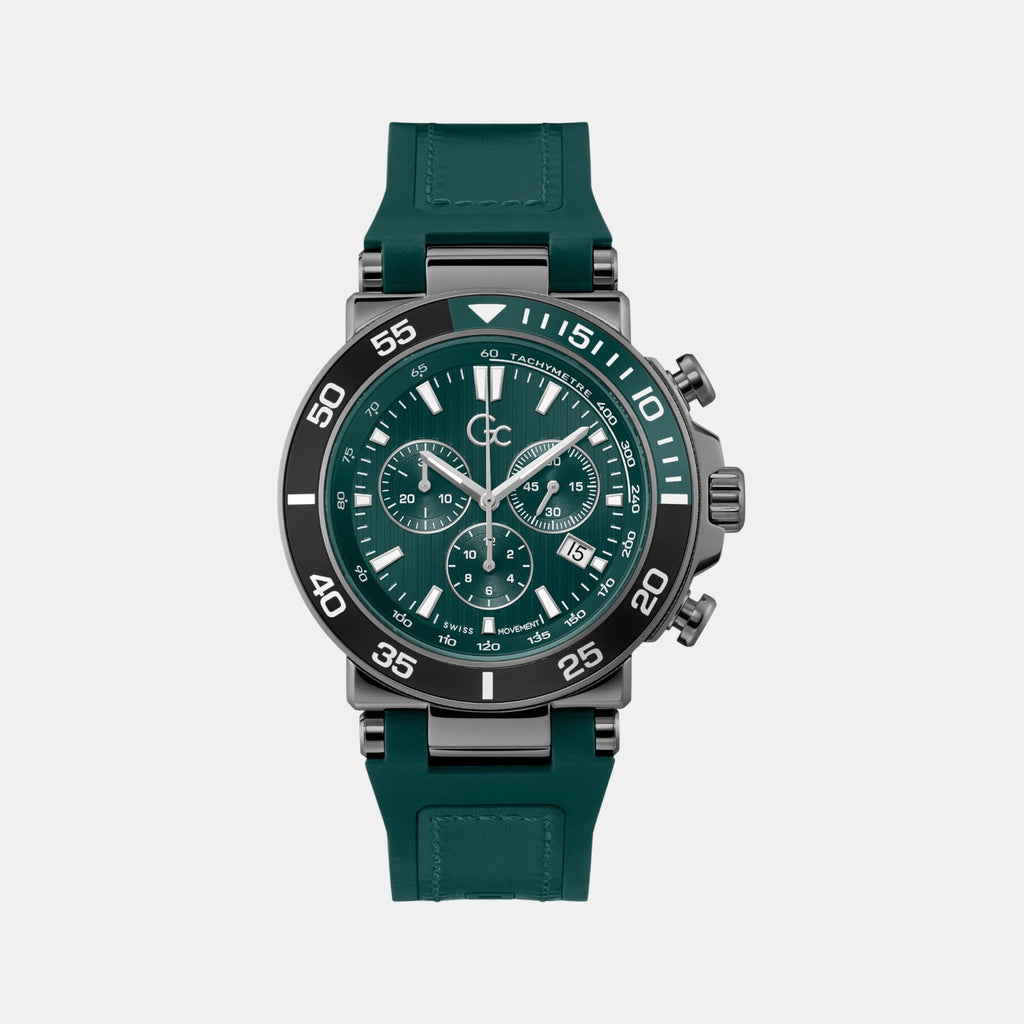 One Sport Men Quartz Green Dial Chronograph Silicone Watch Z14007G9MF