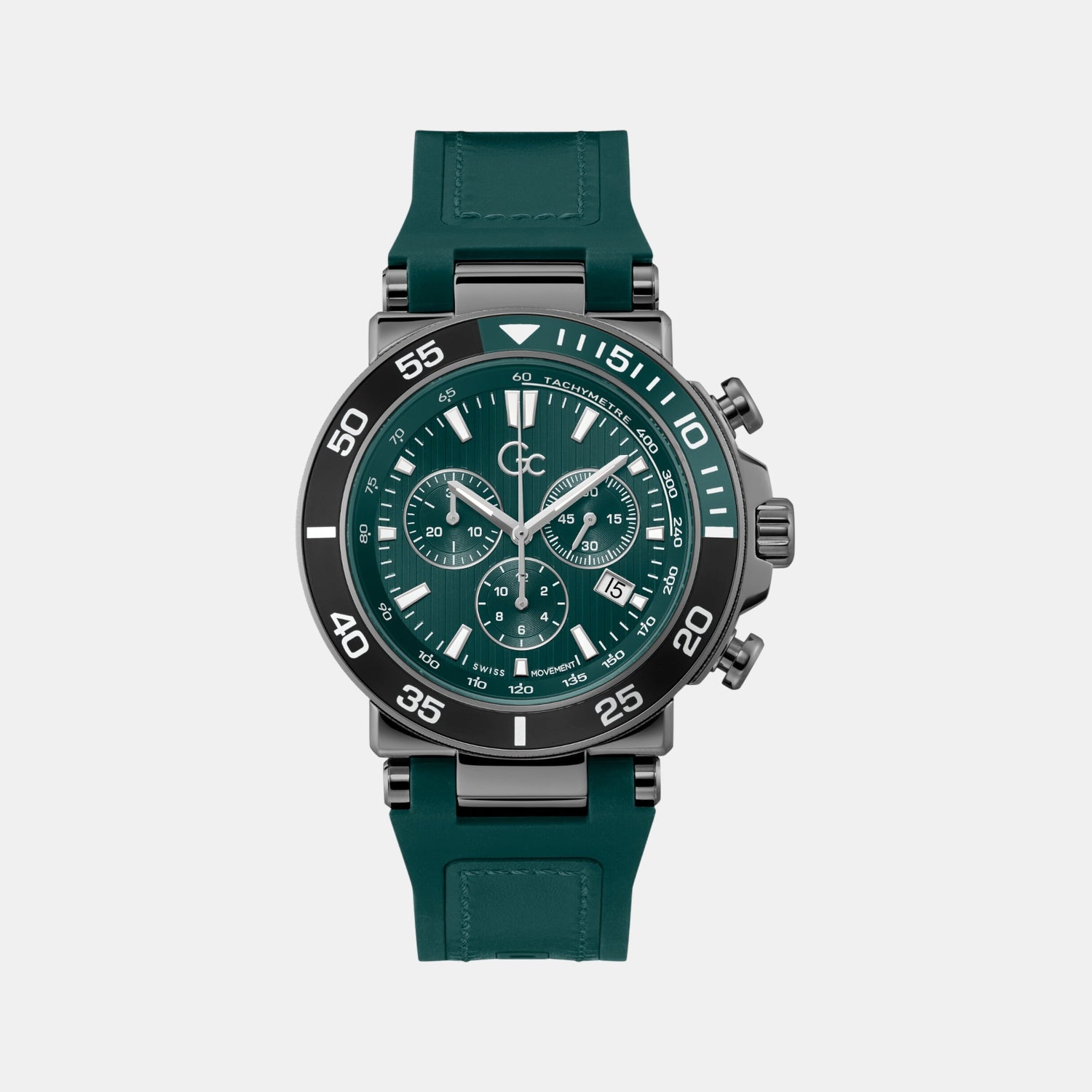 One Sport Men Quartz Green Dial Chronograph Silicone Watch Z14007G9MF