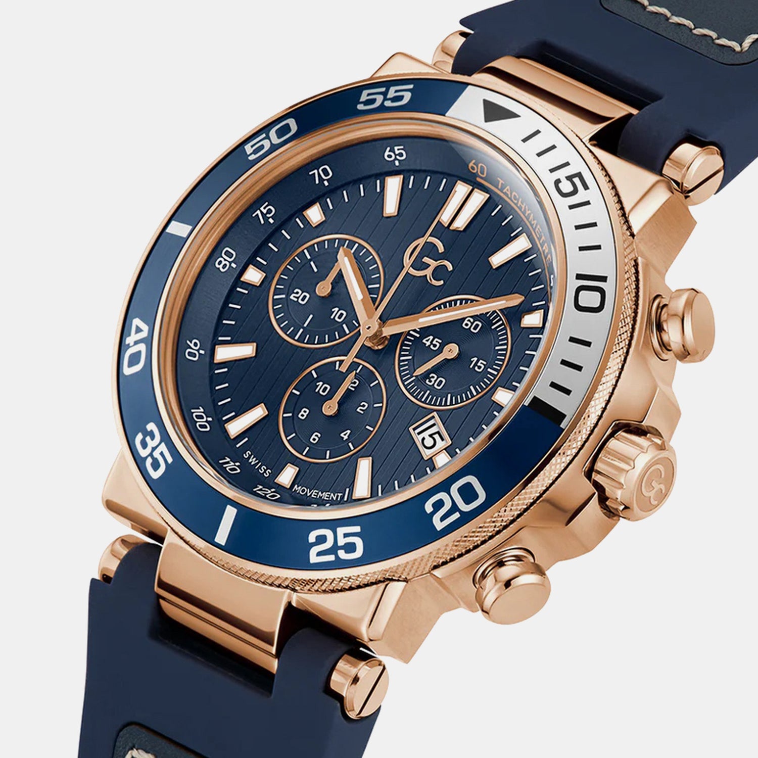 One Sport Chrono Men Quartz Blue Dial Chronograph Silicone Watch Z14008G7MF