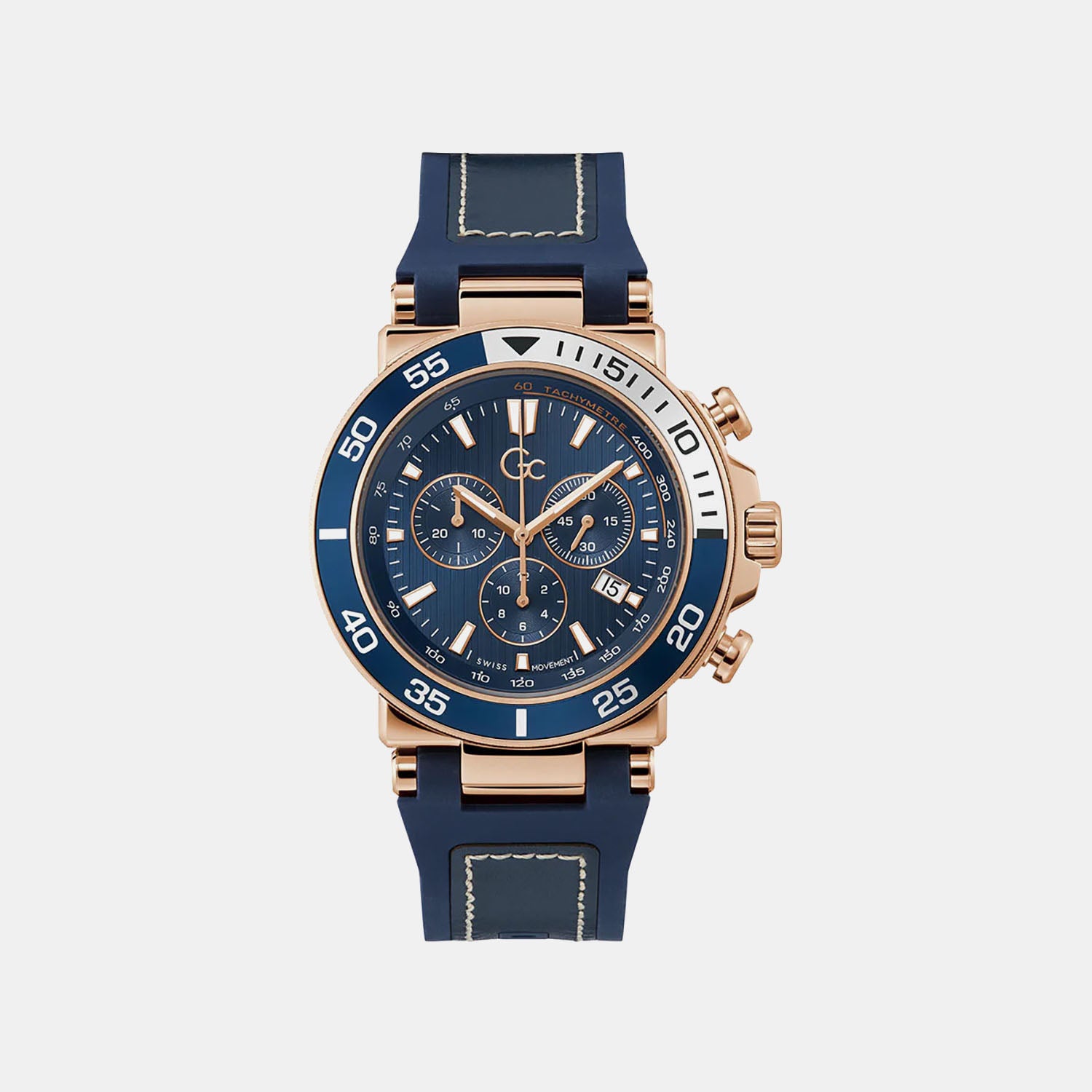 One Sport Chrono Men Quartz Blue Dial Chronograph Silicone Watch Z14008G7MF