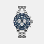 One Sport Men Quartz Blue Dial Chronograph Stainless Steel Watch Z14011G7Mf
