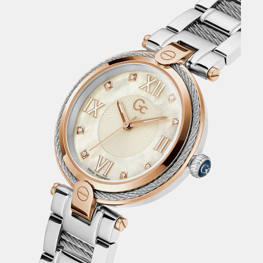 Fusion Cable Women Quartz White Dial Analog Stainless Steel Watch Z15002L1MF