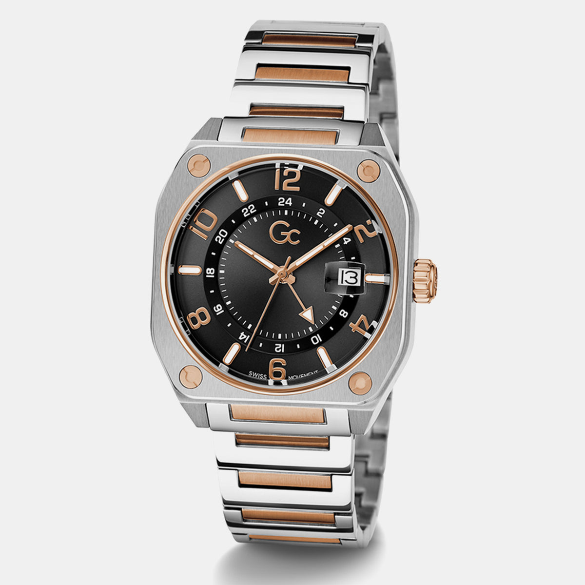 Airborne Men Quartz Black Dial Analog Stainless Steel Watch Z16002G2Mf