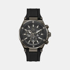 Sportchic Men Quartz Black Dial Chronograph Silicone Watch Z18009G2