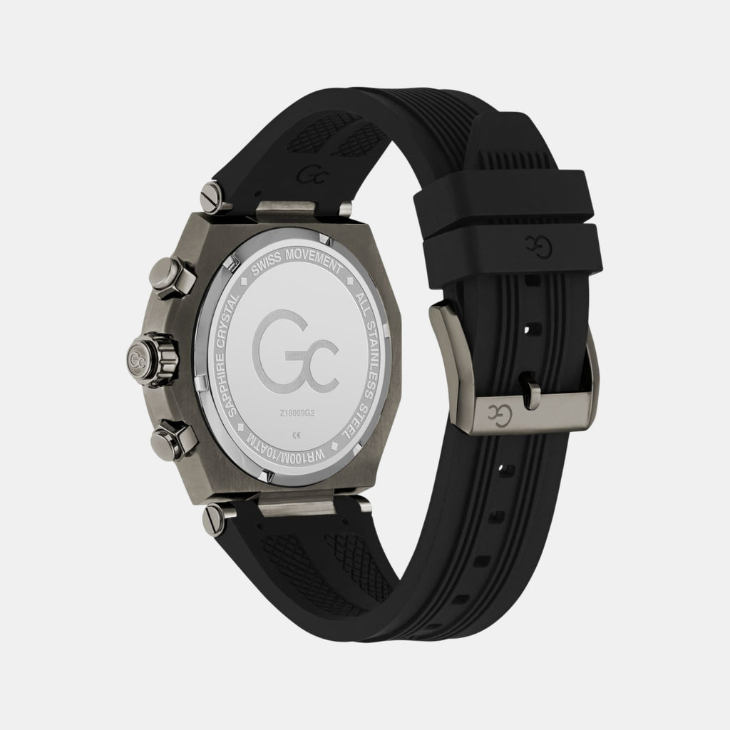 Sportchic Men Quartz Black Dial Chronograph Silicone Watch Z18009G2