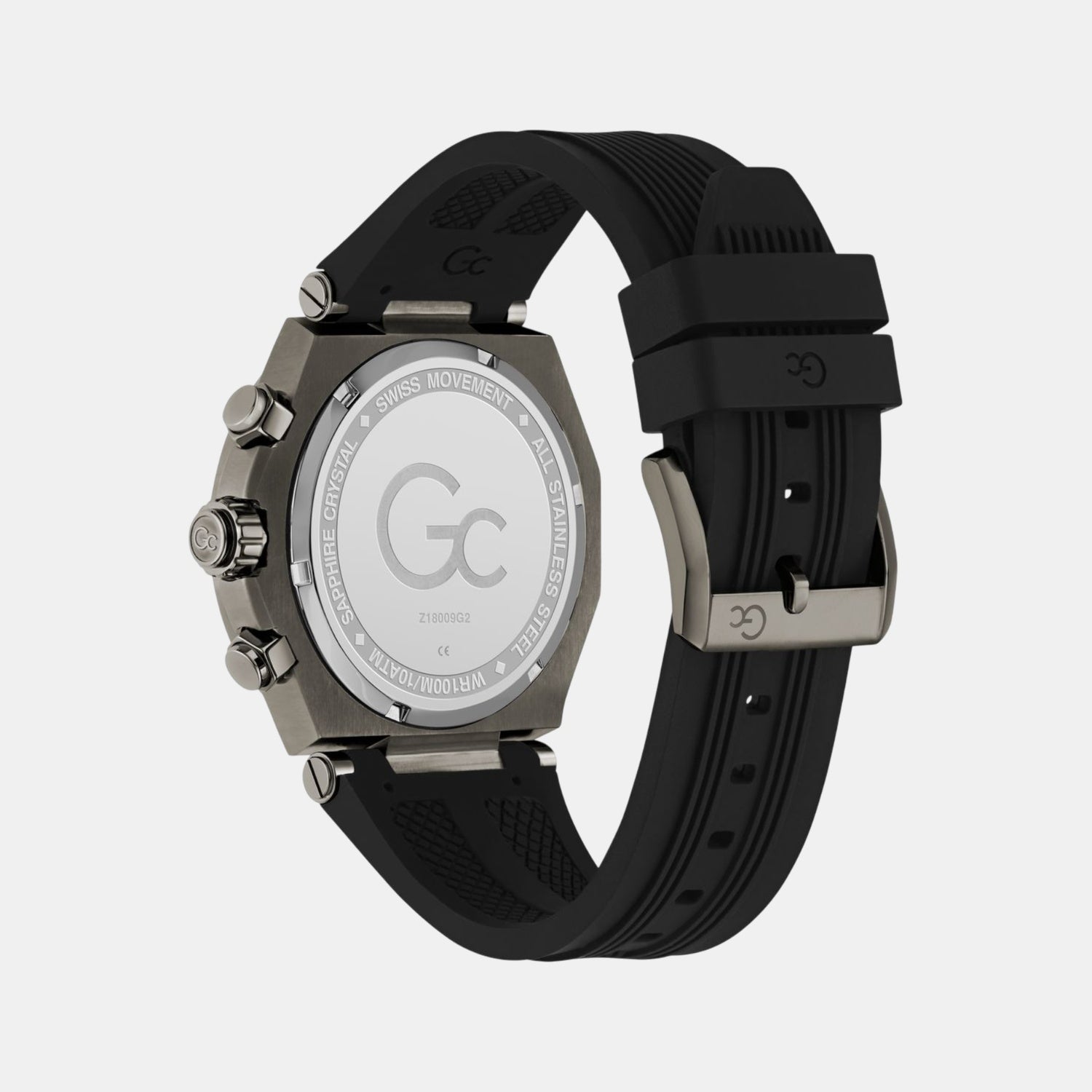 Sportchic Men Quartz Black Dial Chronograph Silicone Watch Z18009G2