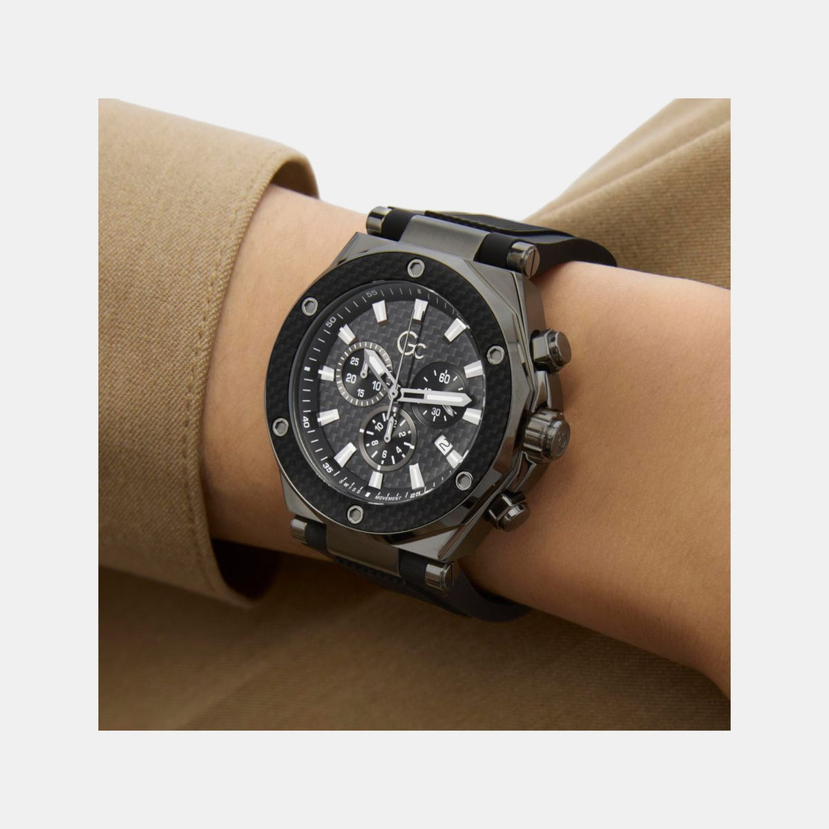 Legacy Men Quartz Black Dial Chronograph Silicone Watch Z18009G2