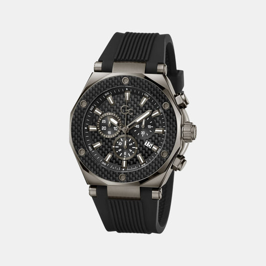 Sportchic Men Quartz Black Dial Chronograph Silicone Watch Z18009G2
