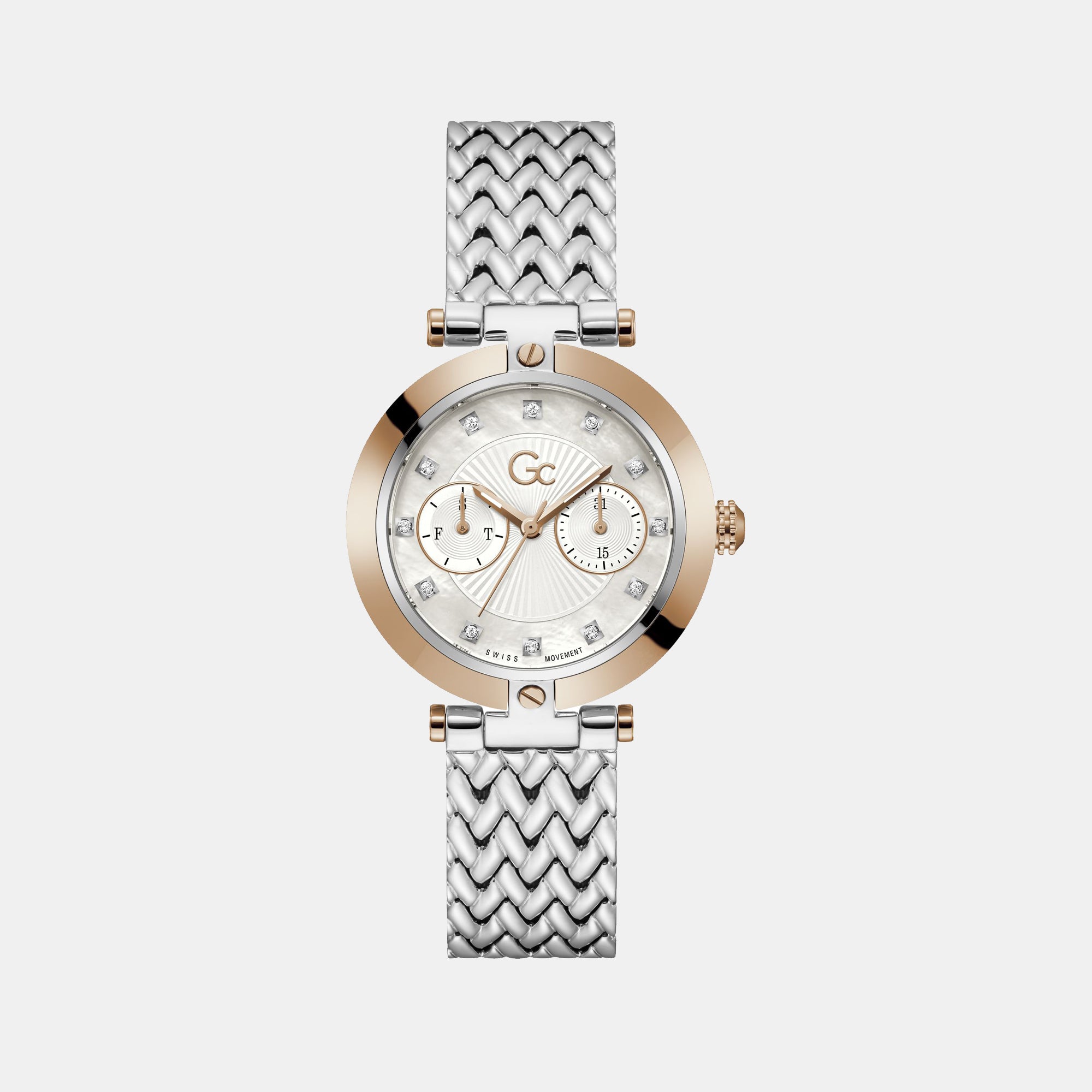 GC Round White Multi-Function watch