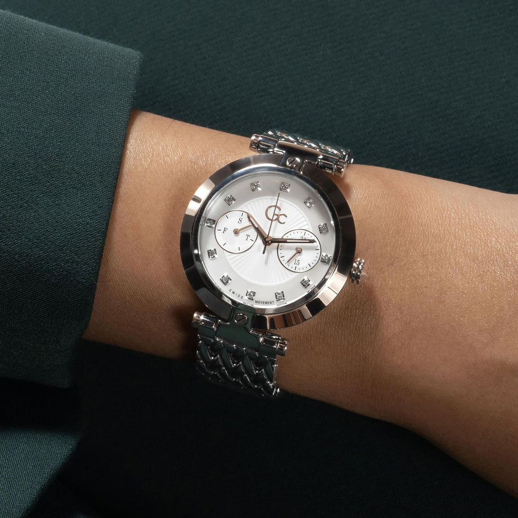 GC 36.5 mm Silver Quartz watch