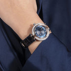 Vogue Ladies Women Quartz Blue Dial Analog Leather Watch Z22003L7MF