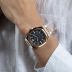 Coussin Sleek Men Quartz Blue Dial Analog Stainless Steel Watch Z26001G7MF