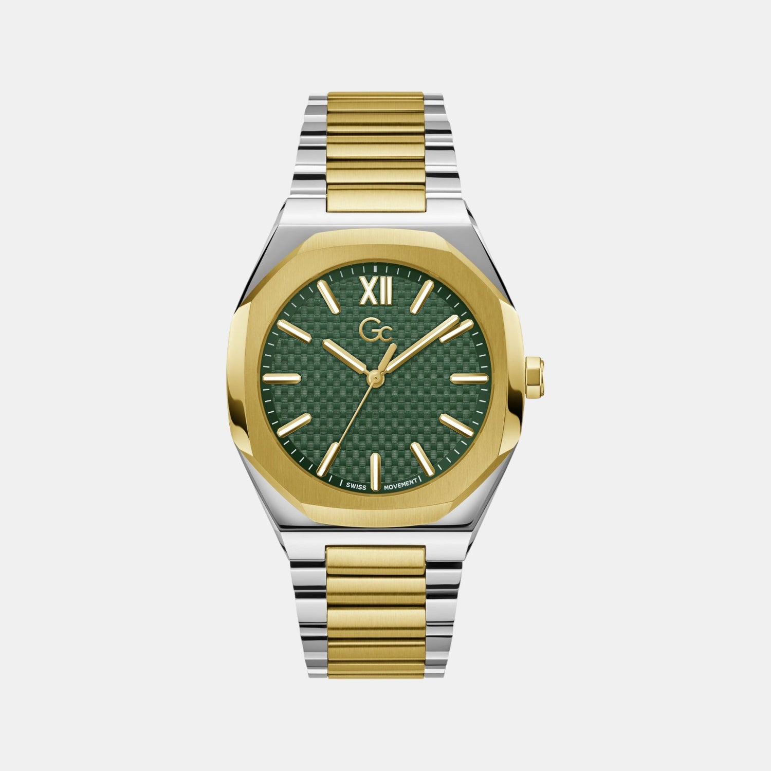 Coussin Sleek Men Quartz Green Dial Analog Stainless Steel Watch Z26002G9MF