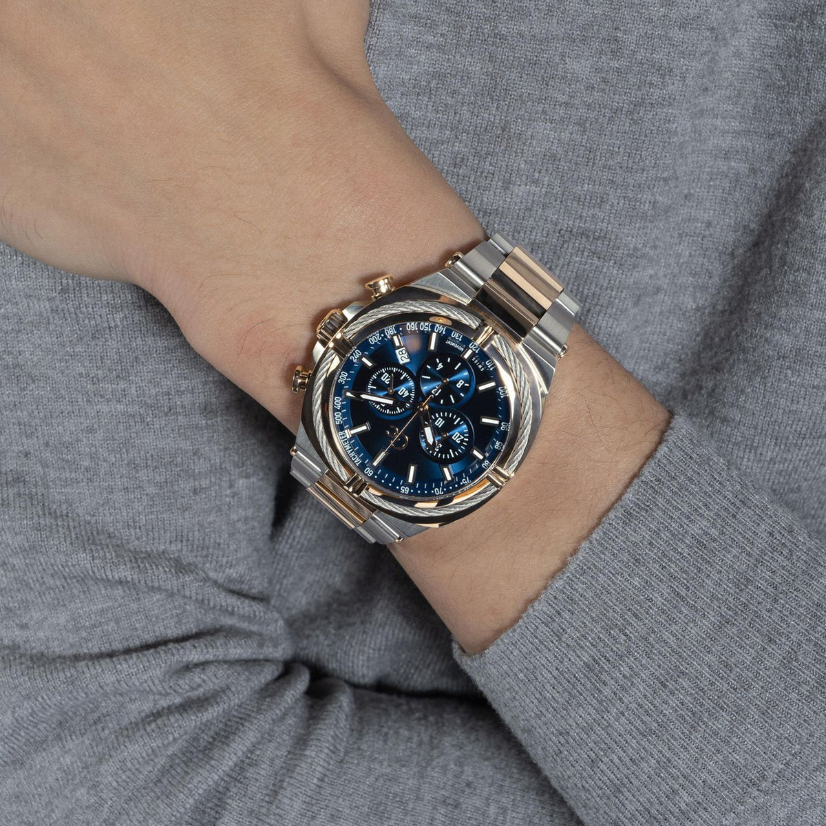 Ironclass Men Quartz Blue Dial Chronograph Stainless Steel Watch Z32001G2Mf