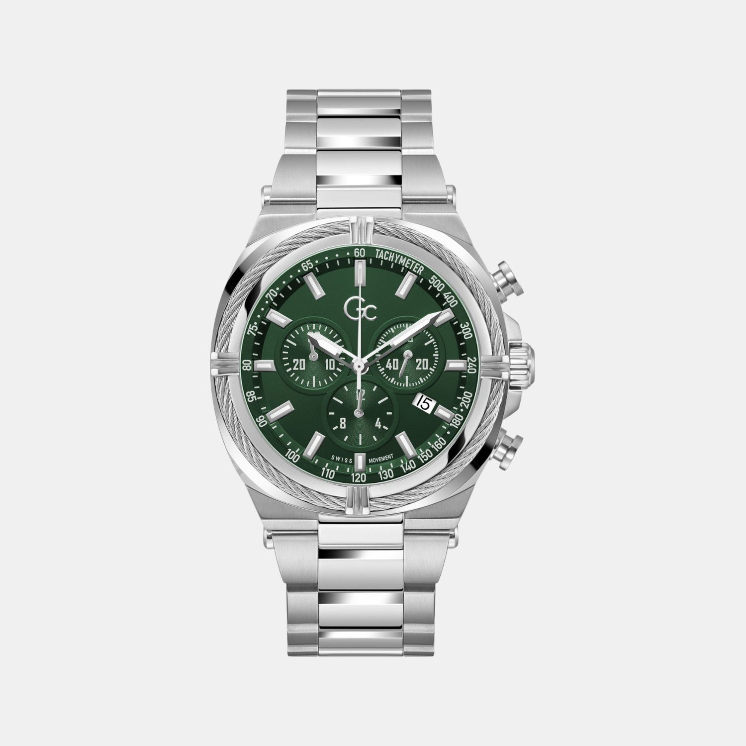 IronClass Chrono Men Quartz Green Dial Chronograph Stainless Steel Watch Z32002G9MF