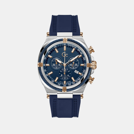 Male Blue Chronograph Silicone Watch Z32003G7MF