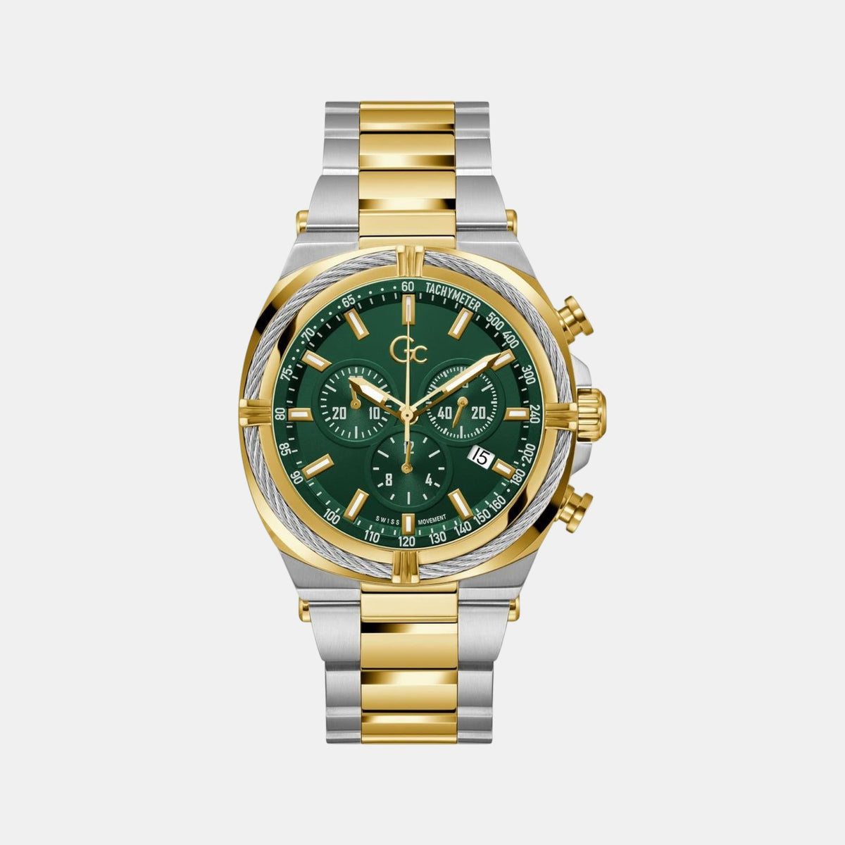 Ironclass Men Quartz Green Dial Chronograph Stainless Steel Watch Z32005G9