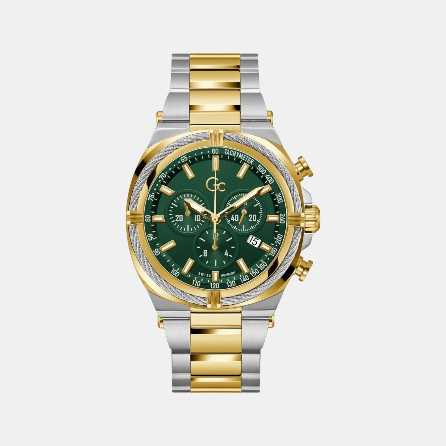 Iron Class Men Quartz Green Dial Chronograph Stainless Steel Watch Z32005G9